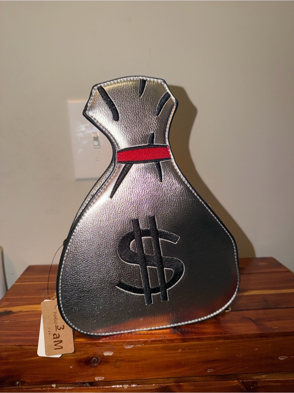 Holographic Money Bag Crossbody Bag with Dollar Sign - Picture 2 of 7